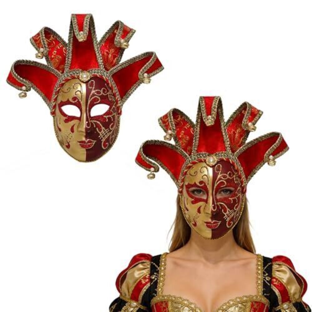 5440 Masquerade Venetian Carnival Mask Full Face Jester Style for Halloween